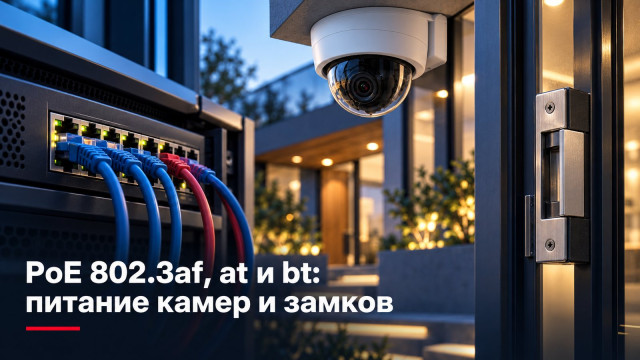 PoE 802.3af, at и bt и замки NO/NC: питание камер и подключение замка