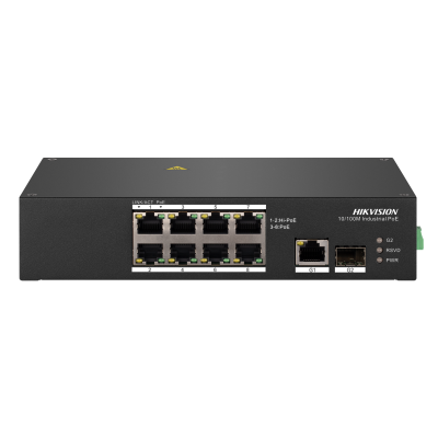 Hikvision DS-3T0310HP Промышленный 8-портовый неуправляемый коммутатор Hi-PoE Hikvision DS-3T0310HP Промышленный 8-портовый неуправляемый коммутатор Hi-PoE