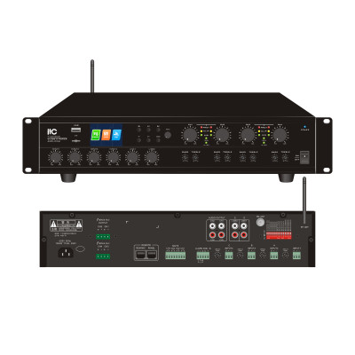 ITC T-4240UC 4-канальный матричный цифровой микшерный усилитель 4*240 Вт с Bluetooth и MP3 ITC T-4240UC 4-канальный матричный цифровой микшерный усилитель 4*240 Вт с Bluetooth и MP3